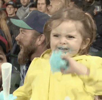 range of emotions cotton candy girl safeco field foodie