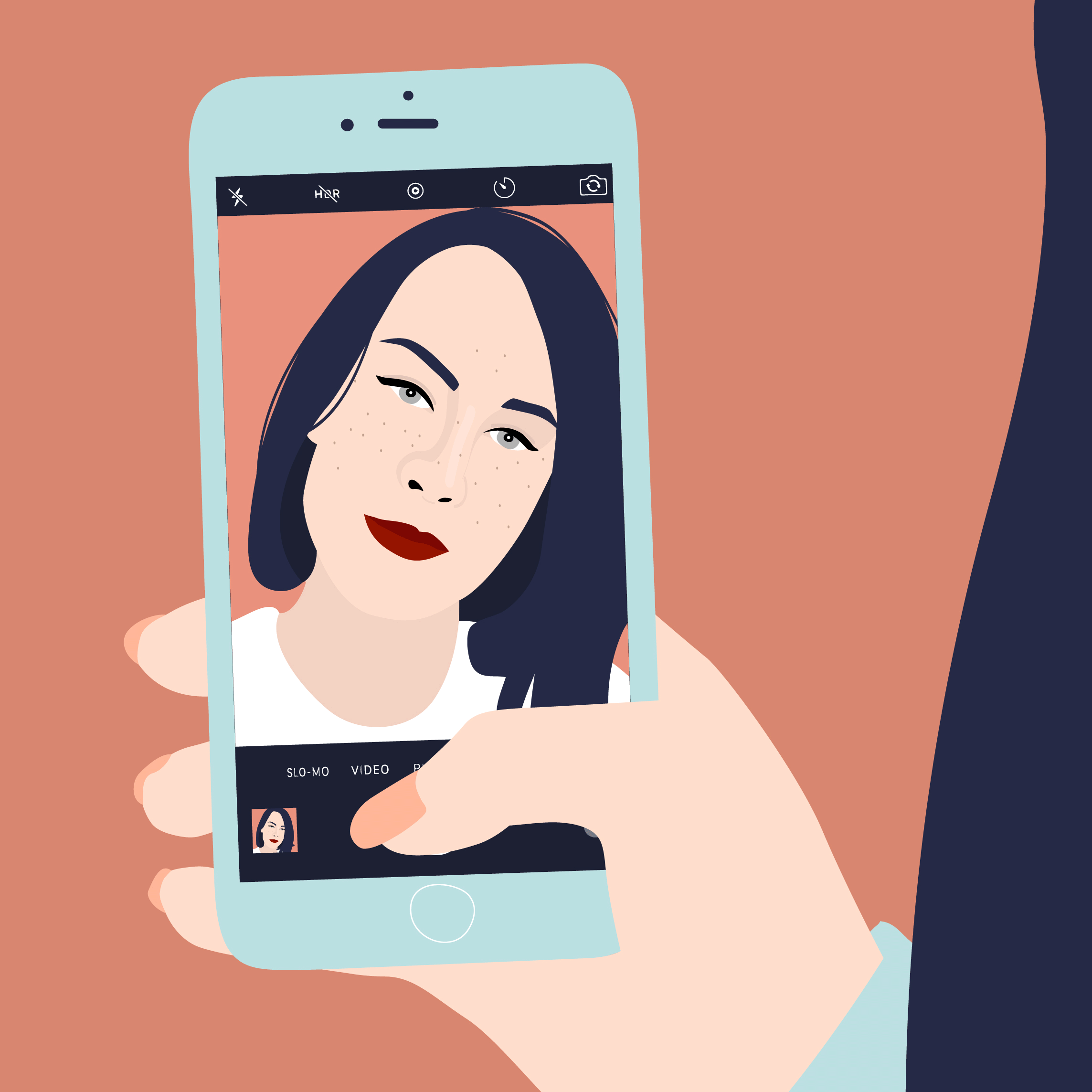 loop illustration selfie