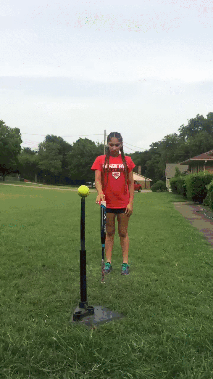 girl baseball trick