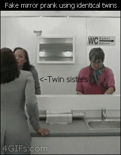 prank mirror twins