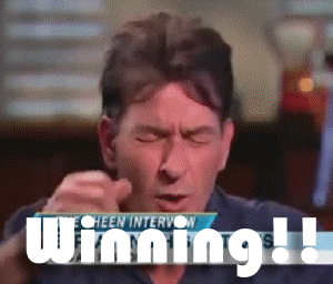 reaction winning charlie sheen