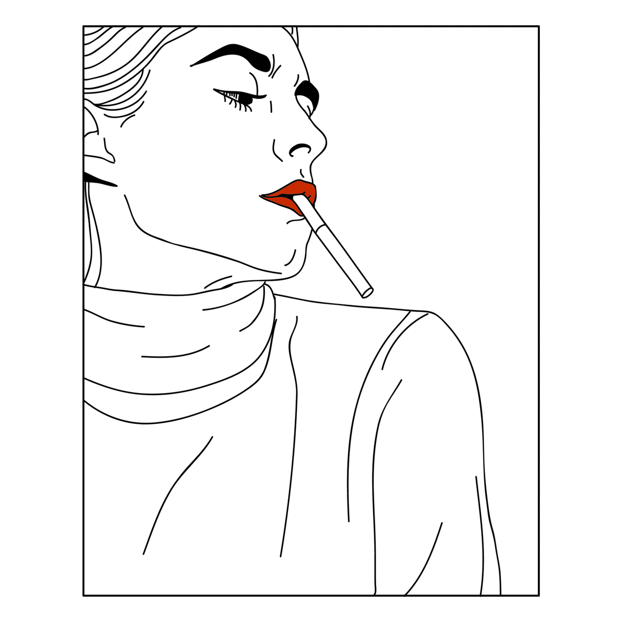 illustration portrait side eye