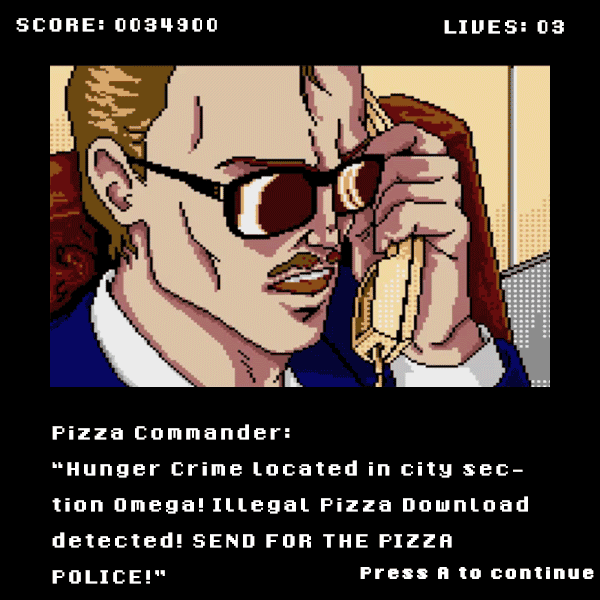video games retro pizza police