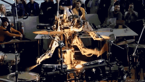 cheezburger robot drums drummer