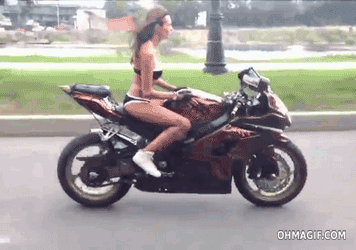 bikini biker stunts