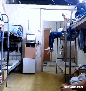 bed crash mixed gif