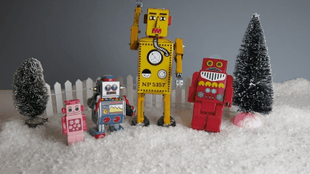 christmas robot robots