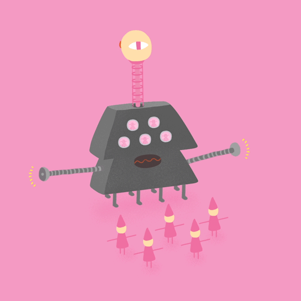funny illustration robot