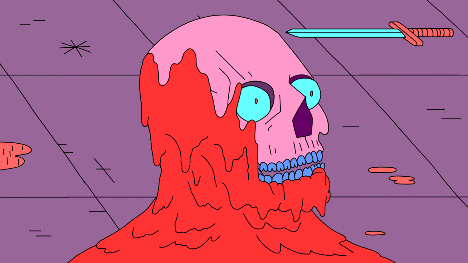 skull melting