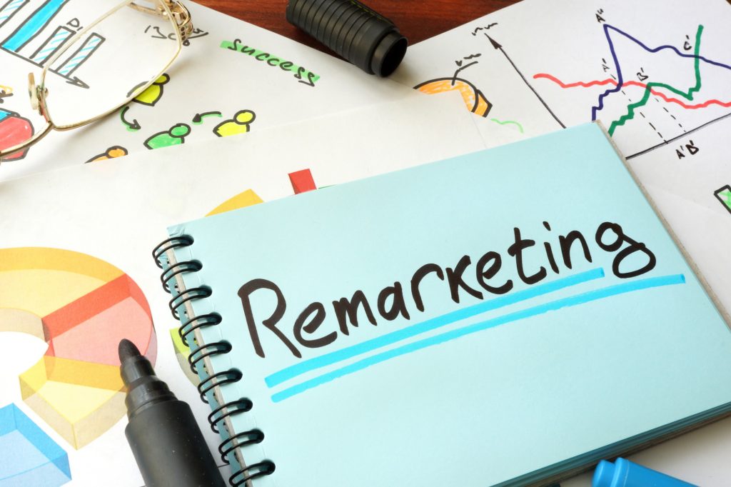 remarketing text on notebook