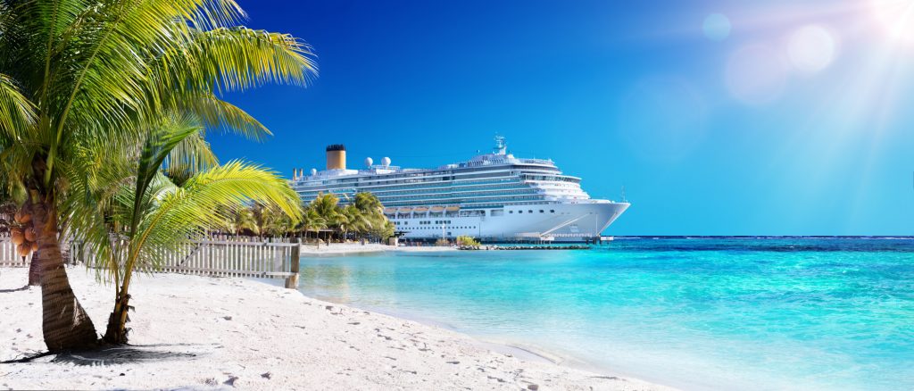 cruise ship and beach