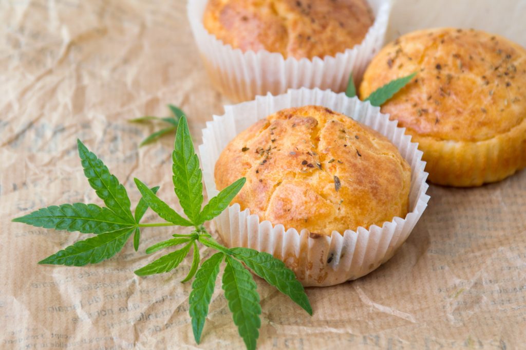 muffins and weed leaf