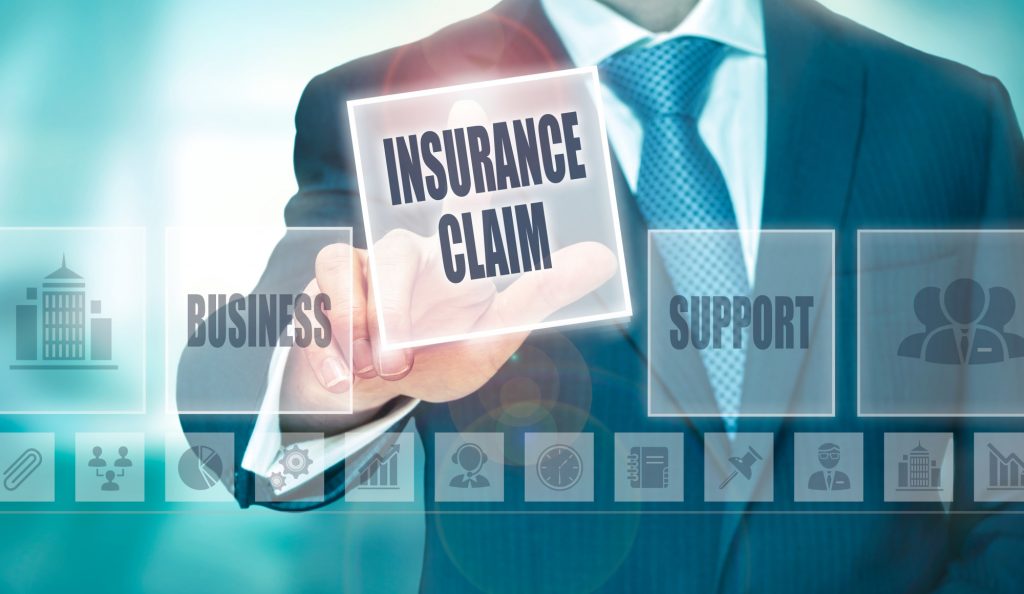 insurance claim and related text and icons