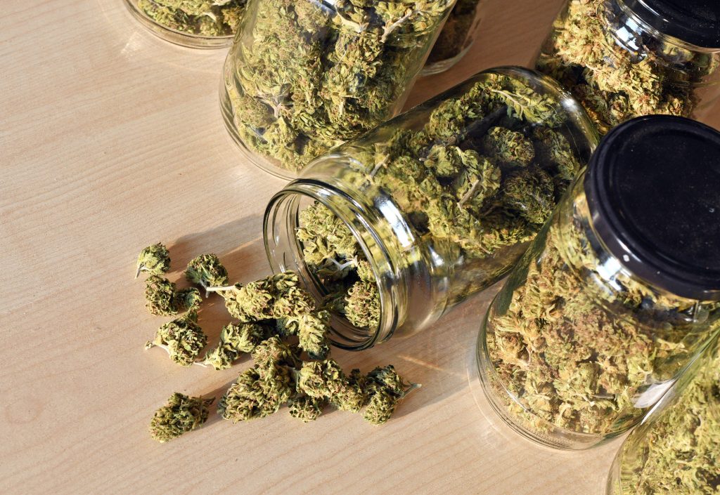 weed in jars