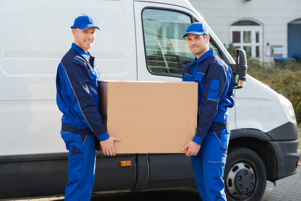 movers with box and truck