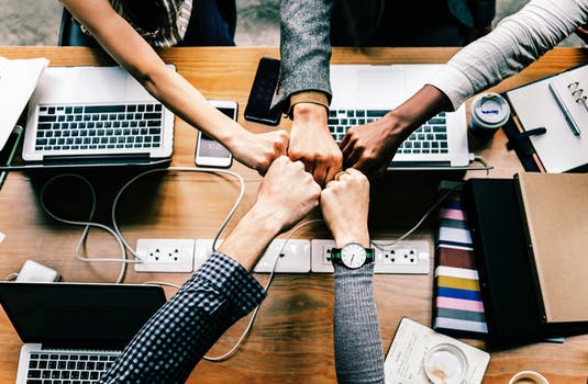 business professionals at desk