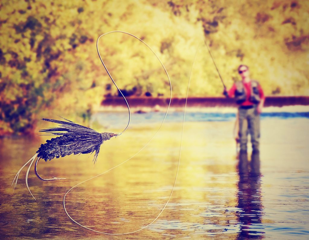 Person Fly Fishing on a River